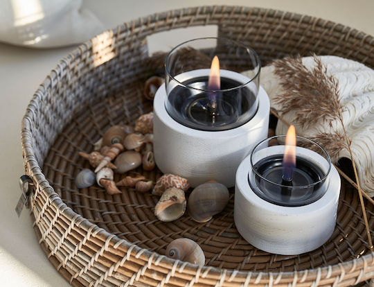 Tenderflame Desktop Bioethanol Fireplace Indoor Outdoor White