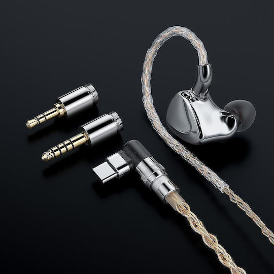 Ακουστικά Ψείρες In Ear Ασημί FX17