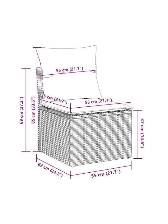 Ecksofa Außenbereich aus Paletten mit Kissen 289x209x69cm