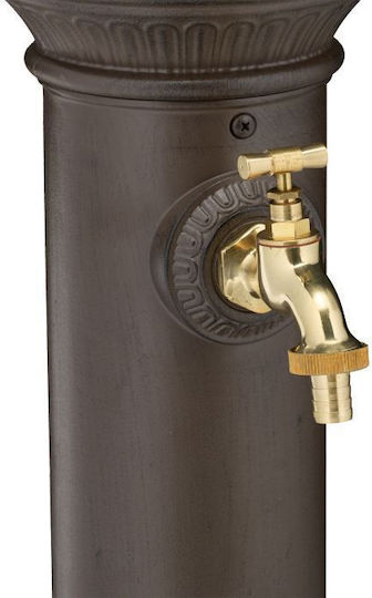 Fântână de Grădină Antică din Aluminiu Turnat Oțel Inoxidabil Robinet Auriu Relaxdays Dimensiuni Aproximativ 72 X 26 X 31 Cm Maro Închis