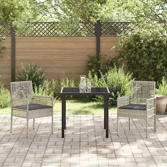 Outdoor Chair Light Gray 2 Pieces 53x60x85cm Outdoor Chair Light Gray 2 Pieces 53x60x85cm