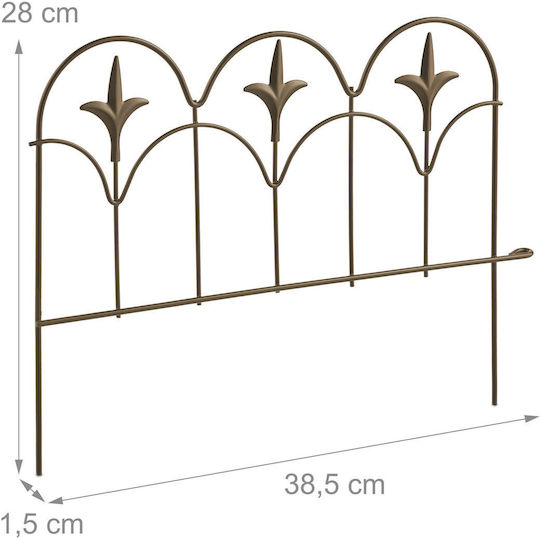 Set 4 Decorative Garden Panels Relaxdays Dimensions 28 x 38.5 x 1.5 cm Bronze