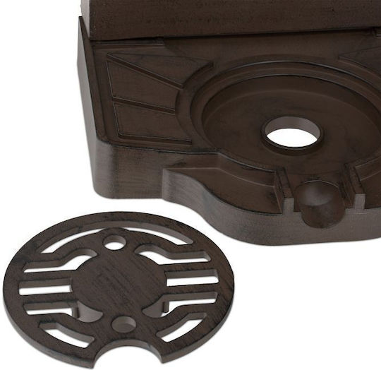 Fântână de Grădină Antică din Aluminiu Turnat Robinet Auriu Scoică Relaxdays Dimensiuni Aprox. 73 X 39 X 32 Cm Maro Închis