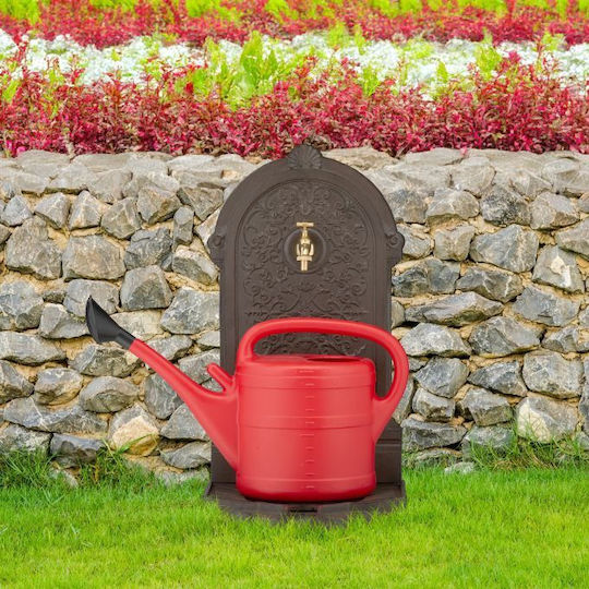 Fântână de Grădină Antică din Aluminiu Turnat Robinet Auriu Scoică Relaxdays Dimensiuni Aprox. 73 X 39 X 32 Cm Maro Închis