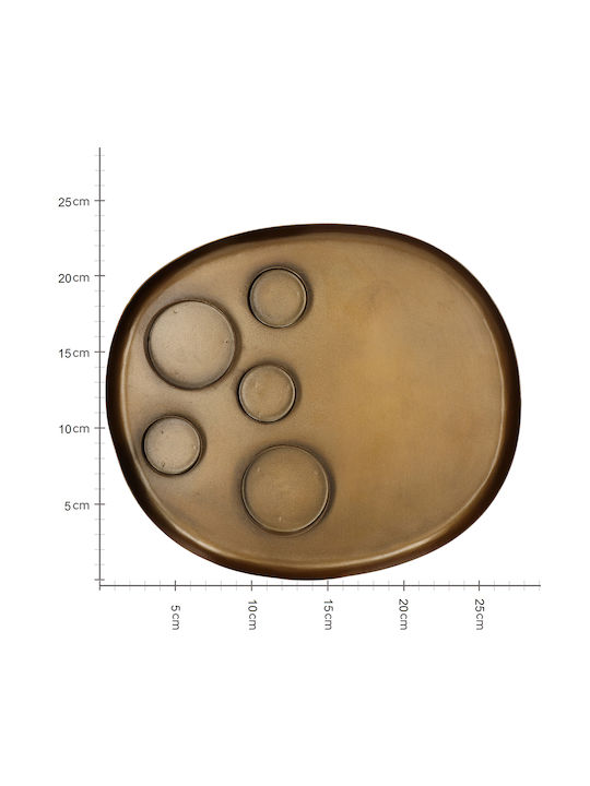 Kersten Candle Holder suitable for Tealights Metal in Bronze Color 28x2x24cm 1pcs