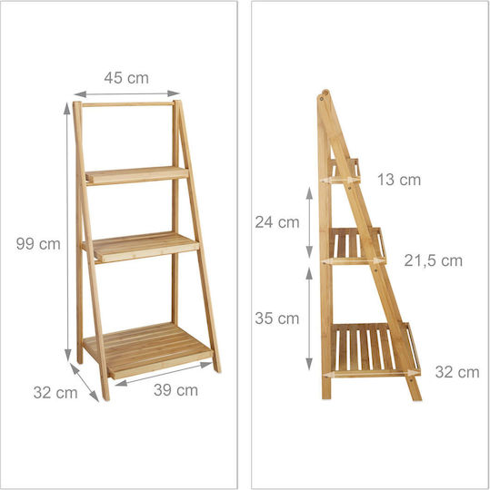 Suport pentru Flori din Bambus Dimensiuni 99 X 45 X 32 Cm Relaxdays