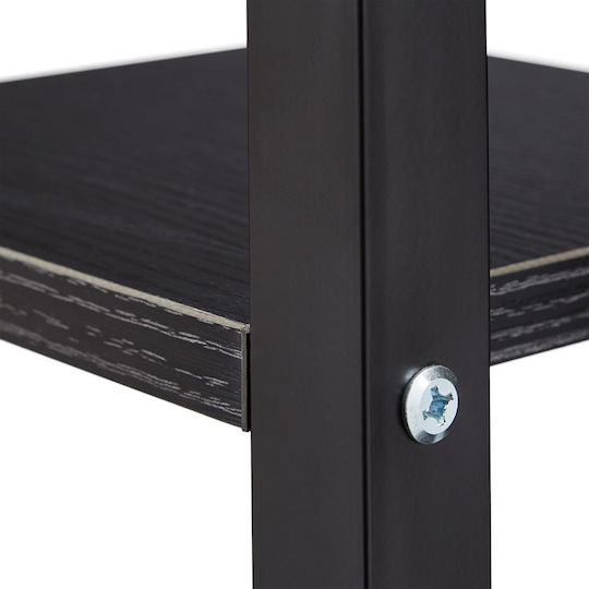 4-tier Shelf Steel Mdf Black 93 X 42.5 X 22.5 Cm