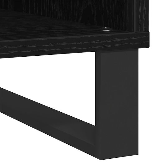 Vidaxl Record Cabinet Black Beech 84.5 x 38 x 90 cm Engineered Wood