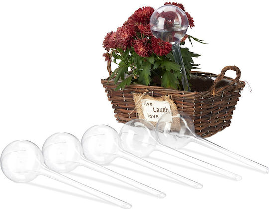 Set 6 Plant Watering Distributors Transparent Size 28 Cm Relaxdays