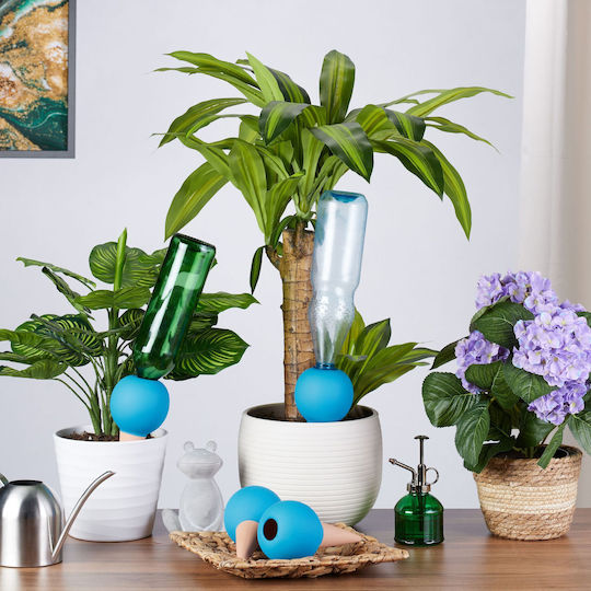 Set 4 Conuri de Udare din Argilă pentru Plante Relaxdays Picurător Albastru