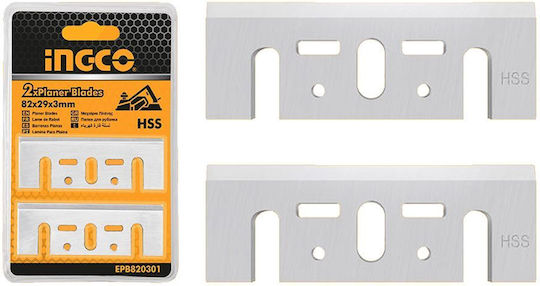 Σετ 2 Λεπίδες Hss Πλάνη 82x29x3mm Ingco