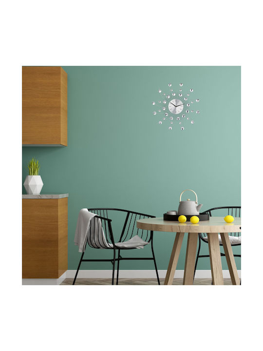 Wall Clock Silver Dimensions 50 X 50 X 4 Cm Relaxdays