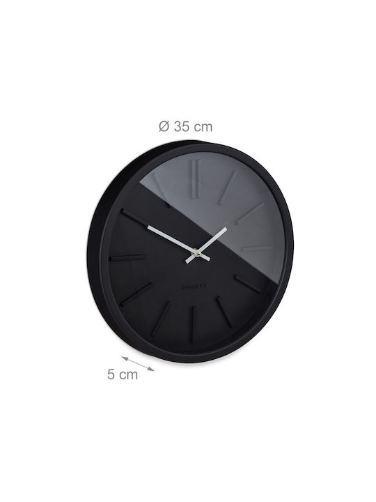 Moderne Wanduhr Schwarz-Weiß Design Maße 5 x 35 cm Relaxdays