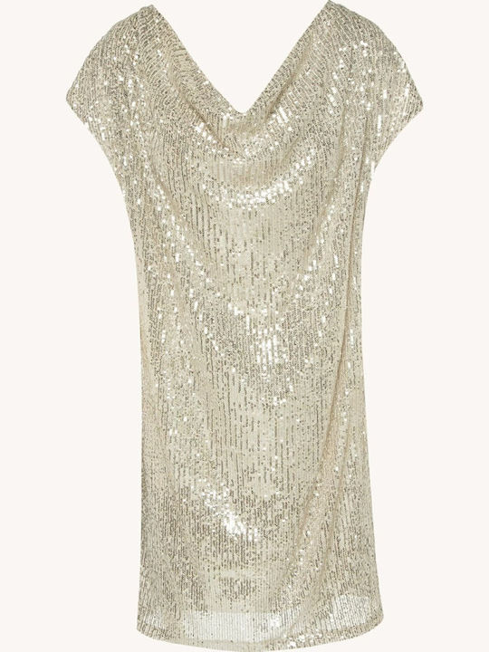 Sommer Mini Abendkleid Drapierung Silber