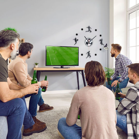 Decorative Wall Clock Diy Football 50 100 Cm 3d Effect Black White