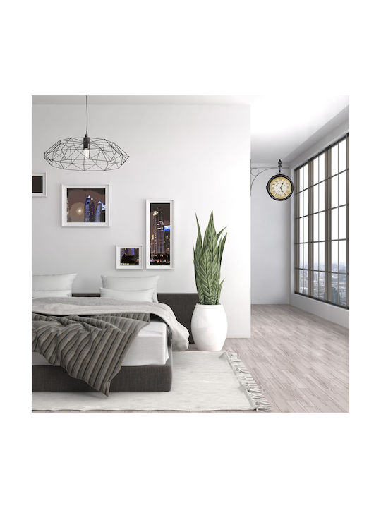 Retro Wall Clock Double-sided Roman Numerals 33 X 34 X 10 Cm Black