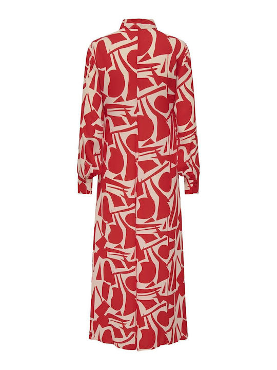 Life Maxi Σεμιζιέ Φόρεμα Flame Scar Red