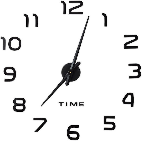 Wall Adhesive Clock 3d Numbers Black Relaxdays