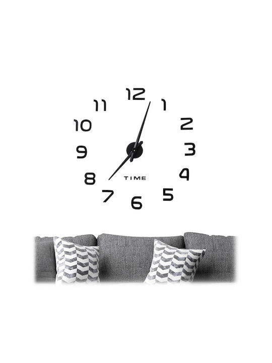 Wanduhr mit Klebeziffern 3D Zahlen Schwarz Relaxdays