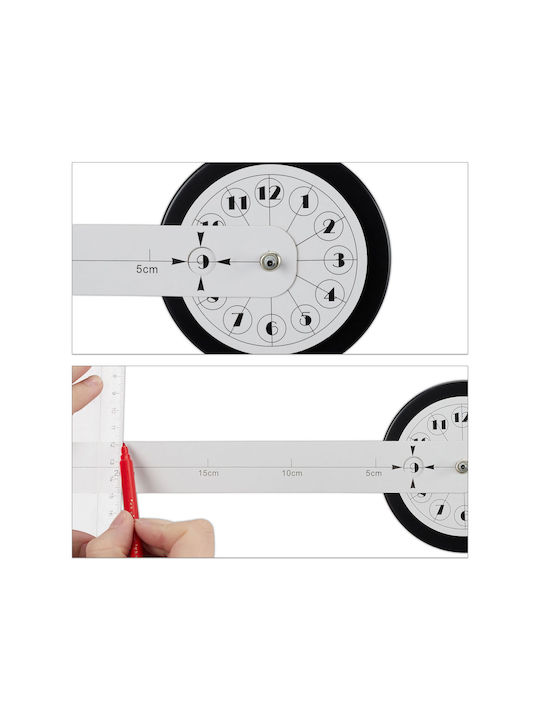 Wanduhr mit Klebeziffern 3D Zahlen Schwarz Relaxdays
