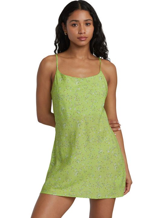 Sommer Mini Wickel Kleid Neon-Grün