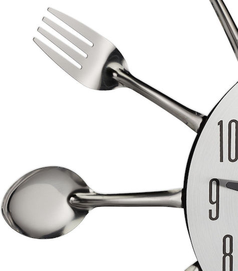 Wanduhr Besteck Silber Relaxdays