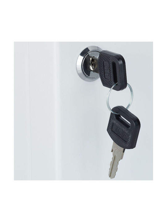Suport metalic pentru chei, depozitare 48 chei, dimensiuni 25 x 18 x 7,5 cm, alb Relaxdays