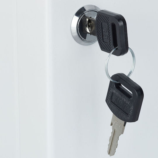 Metal Key Holder Storing 48 Keys Keychains Dimensions 25 X 18 X 7.5 Cm White Relaxdays