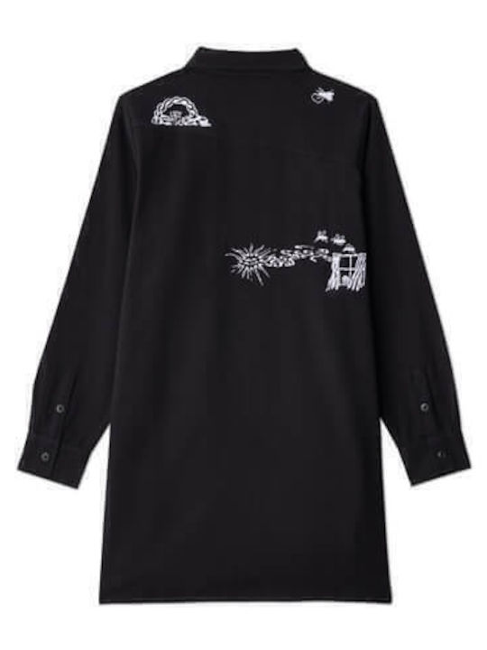 Mini Shirt Dress Dress Black