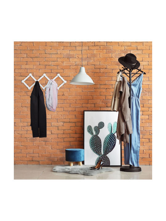 Foldable Wall Coat Rack 10 Hooks Dimensions 32 X 10 Cm White Relaxdays