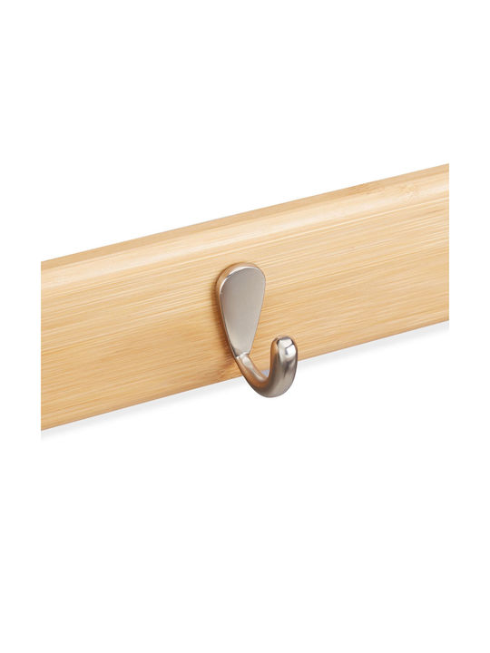 Cuier de perete cu 4 cârlige din bambus Dimensiuni 6 X 48,5 X 5 Cm Relaxdays