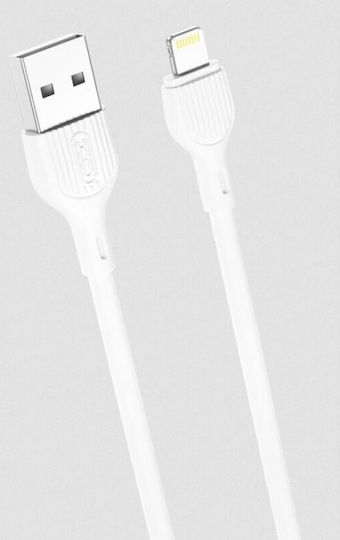 XO Nb200 USB-A to Lightning Cable Λευκό 2m (16.005.0141)