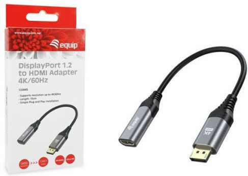 Equip Cable DisplayPort male - HDMI female 0.15m Gray (133445)