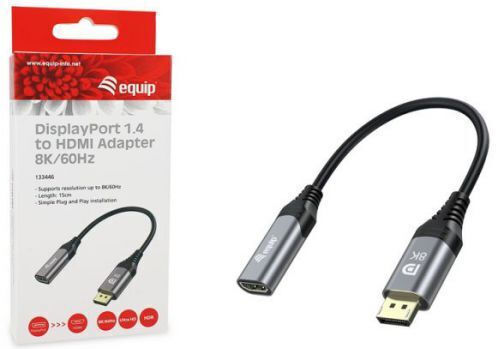 Equip Cable DisplayPort male - HDMI female 0.15m Gray (133446)