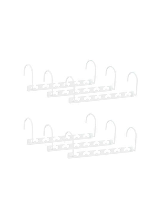 Set 6 Suporturi Pentru Umerașe Relaxdays Alb 8.5 X 26 X 5.4 Cm