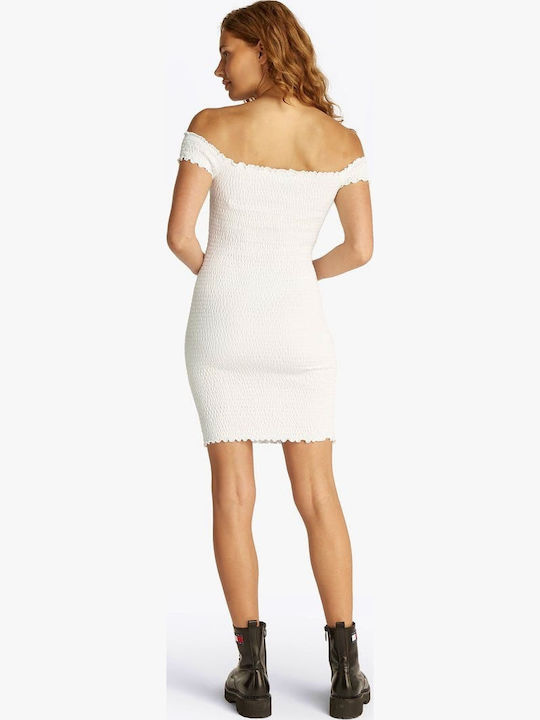 Summer Mini Evening Dress Ecru