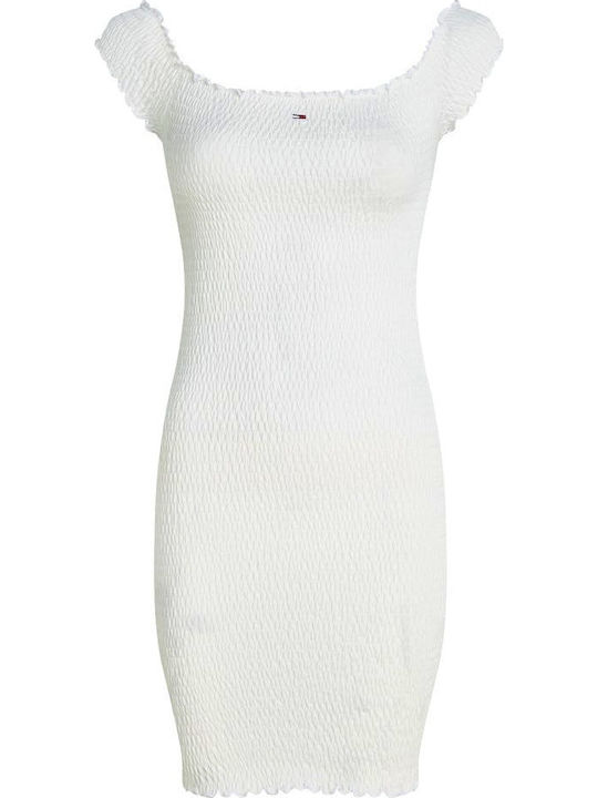 Summer Mini Evening Dress Ecru