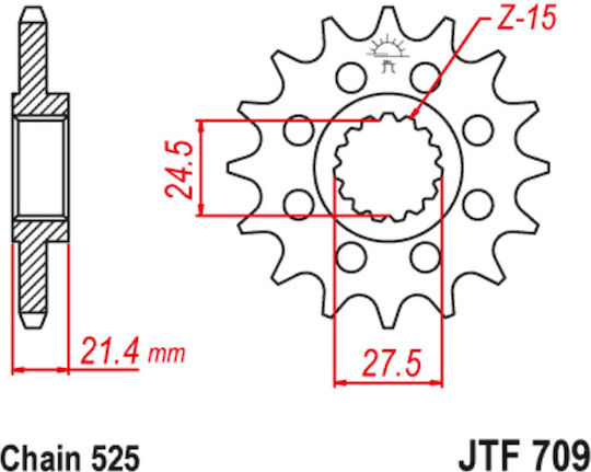 JT Sprockets Γρανάζι Μπροστά για Aprilia Dorsoduro