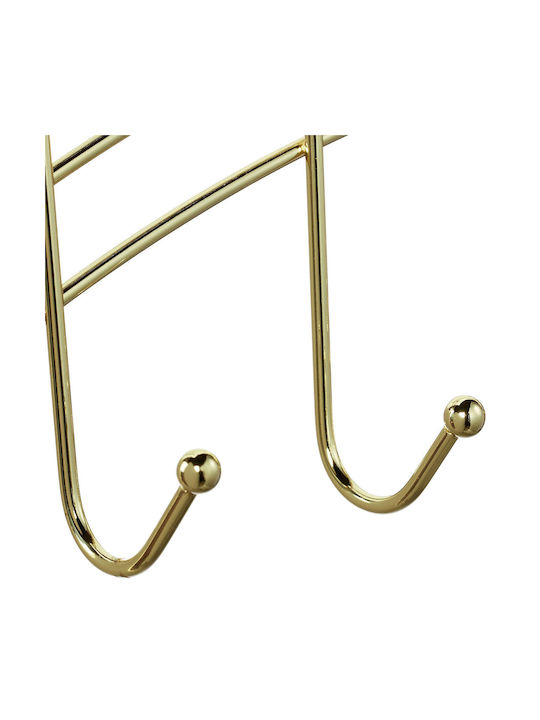 Vielseitige Metall Wandhalterung 6 Haken 20x40x9 Cm Gold