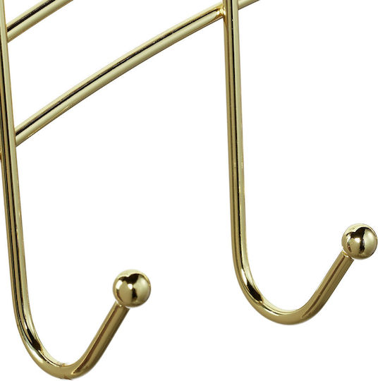 Vielseitige Metall Wandhalterung 6 Haken 20x40x9 Cm Gold