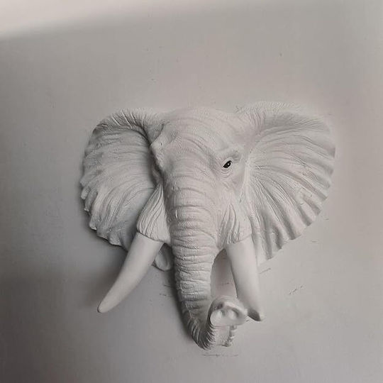 Sculptură de Perete Elefant din Rășină Decorare Casă Alb 20x9x21.5cm Sculptură de Perete Elefant din Rășină Decorare Casă Alb 20x9x21.5cm