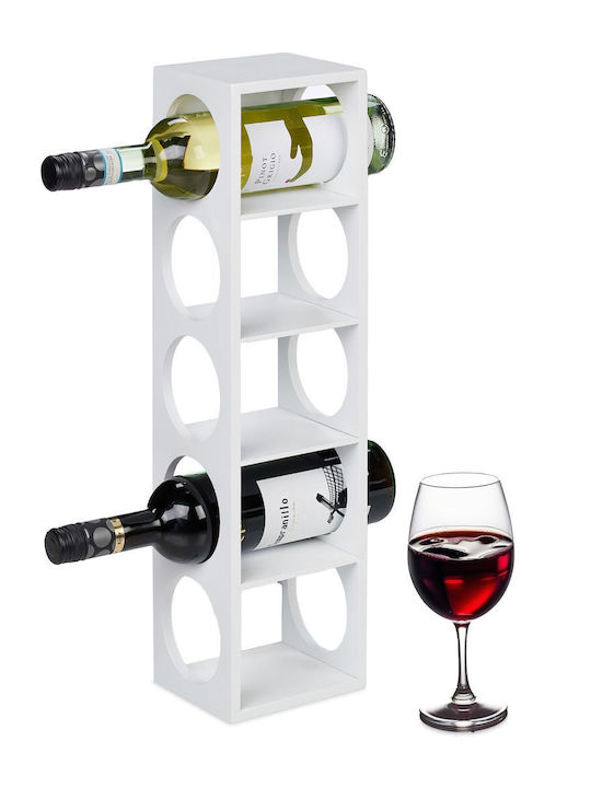 Bamboo Wine Bottle Holder 5 Bottles White 53 X 14 X 12 Cm