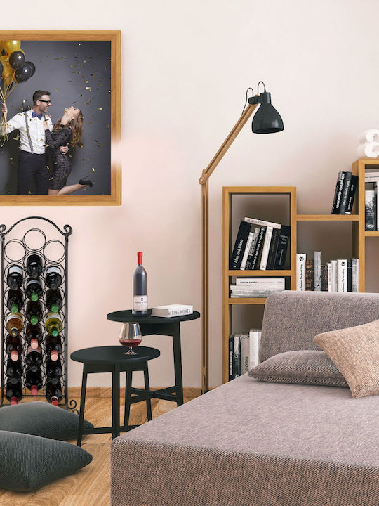 Relaxdays Metal Wine Bottle Rack 21 Bottles Black 88 x 33 x 20 cm