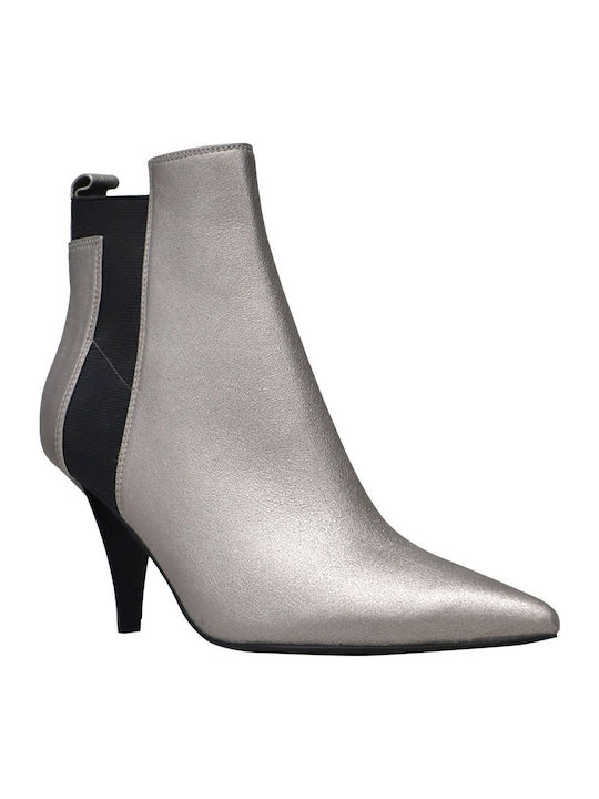 Viva/04 Leder Damen Chelsea Stiefeletten Silber