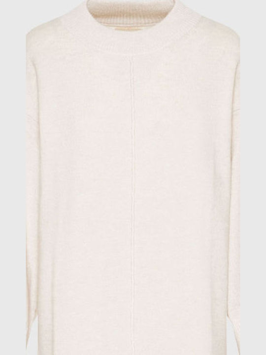Midi Kleid mit Schlitz Beige
