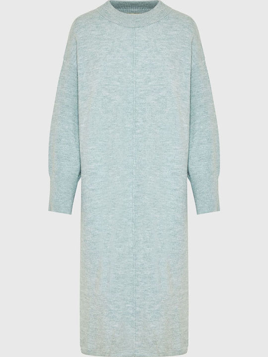 Midi Kleid mit Schlitz Grün