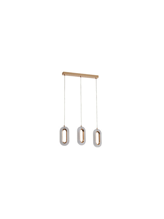 Eurolamp Ceiling Light Rose Gold LED with Warm White Light Rail 57x125x129cm