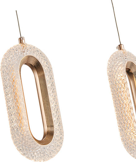 Eurolamp Κρεμαστό Φωτιστικό Ροζ Χρυσό LED με Θερμό Λευκό Φως Ράγα 57x125x129εκ.