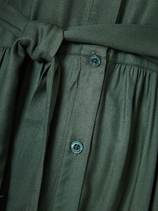 Mini Rochie-Cămașă Verde