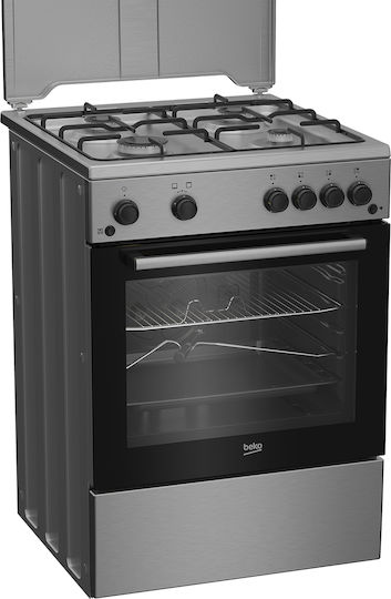 Beko Gas Cooker 64lt W60cm. Inox